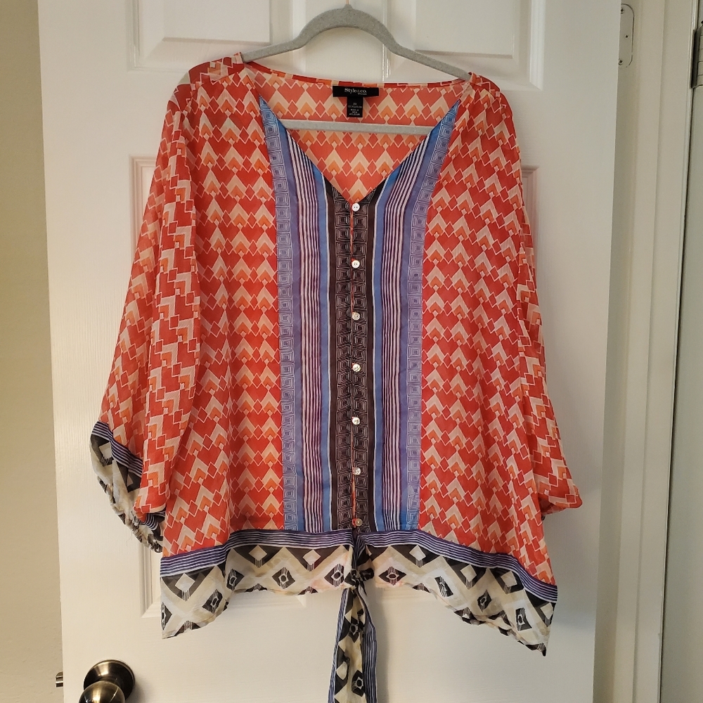 Style & Co Women's Sheer Top Sz 3X
